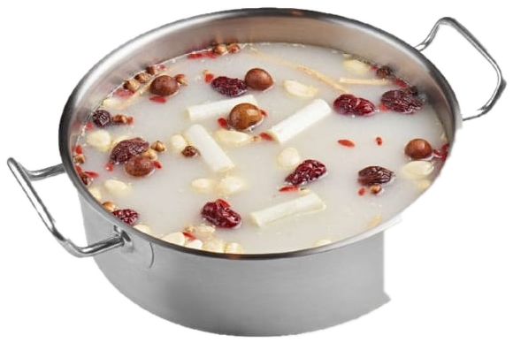 Traditional Bone Broth in a stainless steel pot